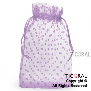 BOLSA ORGANZA LILA 20X25 LUNARES HS3978-4 x 1